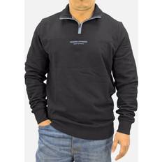 Weekend Offender Tops Weekend Offender Mens Sweatshirt Quarter Zip Pullover Plain - Black