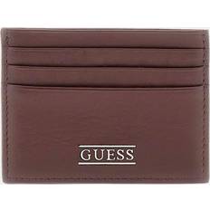 Guess Card Cases Guess Genuine Leather Credit Card Holder - Brown