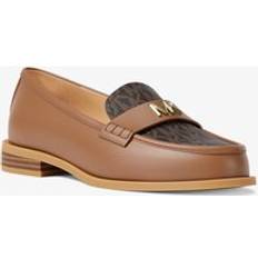Lave sko Michael Kors MK Lex Leather Signature Logo Loafer - Brown