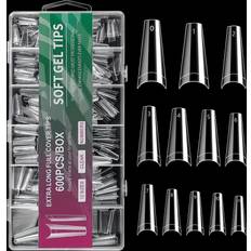 Nagelprodukter Temu Transparent Half Press-on Coffin Fake Nails - Acrylic