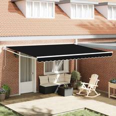 Sort Terrassemarkiser vidaXL Automatisk Sammenrullelig Markise Sort 450 x 300 cm