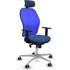 Aluminium Office Chairs Navy Blue with Headrest Office Chair