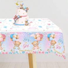 Table Cloths on sale Shein Pink Blue Gender Reveal Party Tablecloth