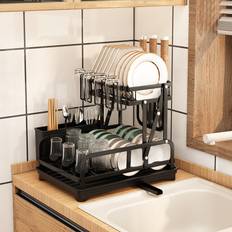 2-Tier Matte Black 32cm H x 29cm W x 40cm D