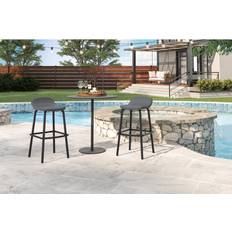 Rowlinson Garden Chairs Rowlinson Outdoor Bar Stools Black 228.6cm H x 116.84cm W x 134.62cm D