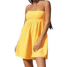 Shein Women Casual Strapless Backless Mini Dress