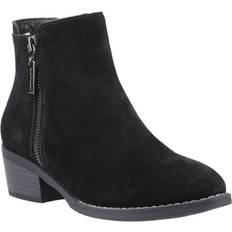 Adult Boots Hush Puppies Ingrid Suede Heeled Ankle Boots - Black