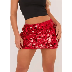 Tie Dye Skirts Shein Shiny Sequin Mini Skirt Glitter Low Waist Pencil