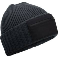 Stripes - Unisex Headgear Beechfield Beanie Unisex Adult Striped Beanie - Black/Graphite Grey/White