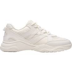 Clarks White Trainers Clarks Feather Pace Older White Lace Up Trainers - White