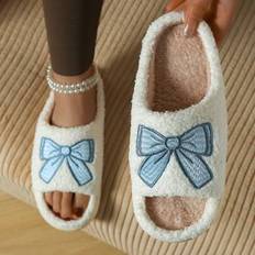 Open Toe Slippers Shein Open-Toe Plush Indoor Non-Slip Slippers - Toeless