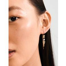 Pilgrim Guldbelagt Øreringe Pilgrim Milo Kædeørerings Gold Plated Ørerings - Guld Perlehvid