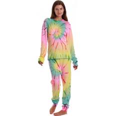 Tie Dye Sleepwear Just Love Womens Tie Dye Two Piece Thermal Pajama Set