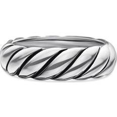 Sterling Silver Sculpted Cable Band Ring 6mm - Sterling Silver