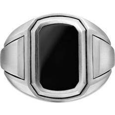 Men - Onyx Rings David Yurman Deco Onyx Signet Ring 18.8mm - Sterling Silver