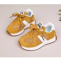 Yellow Running Shoes Children's Shoes Shein Autumn New Style Unisex Kids Sports Shoes - Breathable