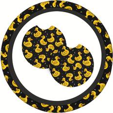 Steering Wheel Cover Temu Yellow Rubber Duck Cartoon Steeling Wheel Cover