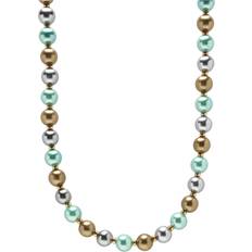 Nialaya Halsband Nialaya 10mm Pastel Metallic Pearl Necklace - Silver/Gold