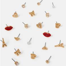 Multicoloured Earrings Accessorize 10-Pack Paris Stud Earrings Metallics - Multicolour