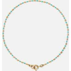 Turquoise Anklets Veronica Beard Enamel Bead Chain Anklet - Turquoise