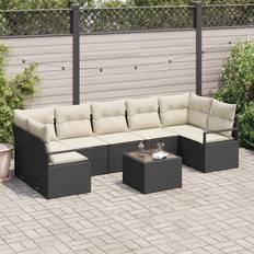Blå - Polyrattan Loungesæt vidaXL 8-Delt Havens Sofa Sæt Med Puder 55 x 55 x 37 cm Loungesæt