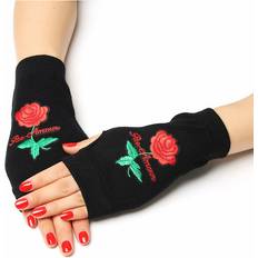 Cotton - Women Gloves & Mittens Maxpower Autumn New Knitted Winter Gloves Rhinestone - Rivet