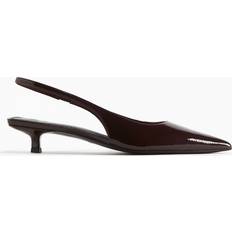 Pumps H&M Vinröd Spetsiga Slingbacks Med Taxklack