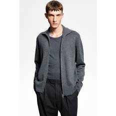 H&M Herr Koftor H&M Herr Mörkgråmelerad Kofta Med Dragkedja