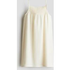 Fyrkantig Klänningar Barnkläder H&M Girls Smocked Strappy Dress - White