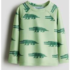 Grøn UV-trøjer Børnetøj H&M Boys Crocodiles UPF 50 Swim Top - Light Green