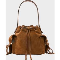 Acne Studios Handväskor Acne Studios Multipocket Mini Bucket Suede Väska - Cognac