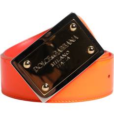 Dolce & Gabbana Metal Spænde Patentlæder Bælte Orange