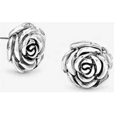 Grey - Women Earrings MOOD Antique Silver Floral Stud Earrings - Grey