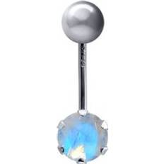 Zirconia Piercings Jewelco London Ladies 9ct Yellow Gold 6mm Cubic Zirconia - Multi