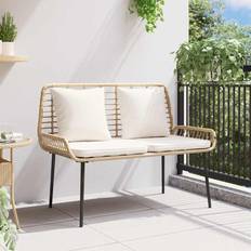 Hynder - Metal Havebænke vidaXL Sort Antracit Poly Rattan Stål Havebænk