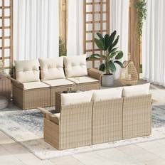 vidaXL 7 Personers Have Sofa Sæt Med Puder Beige Loungesæt
