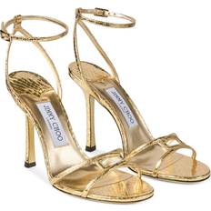 Femme Sandales à talons Jimmy Choo Leo 100 Sandals Oro Donna - Gold