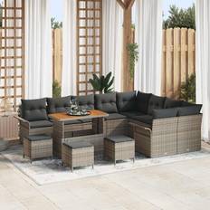 vidaXL Trädgårdsoffset Med Kudde 13 Pcs Grå 110 x 55 x 71 cm Loungeset