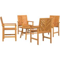 vidaXL 4-Delars Trädgårdslounge Set 3 Pcs Brun Massivt Akaciaträ Loungeset
