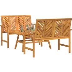 vidaXL 3-Dels Trädgårdsloungeset Massivt Akaciaträ 2 Pcs Loungeset
