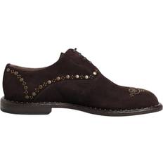 Oxford Dolce & Gabbana Elegant Velvet Oxford Lace-up Shoes Brown