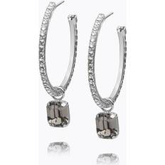 Caroline Svedbom Svarta Örhängen Caroline Svedbom Lydia Loop Earrings Black Diamond Gold Rhodium - Black Diamond