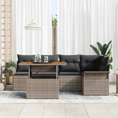 vidaXL 6-Delars Trädgårdsmöbelset Med Kuddar 6 Pcs 100 x 55 x 73 cm Matgrupp