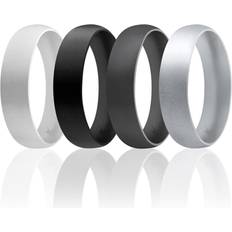 14k - Men Rings ROQ Silicone Wedding 6mm Smooth Ring 14 mm