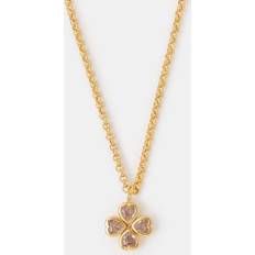 Gold Necklaces Accessorize Gold-plated Clover Heart Pendant Necklace - One Size