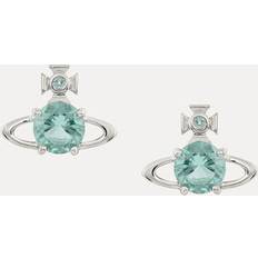 Vivienne Westwood Turquoise Earrings Vivienne Westwood Reina Earrings Platinum Light Turquoise CZ - Platinum