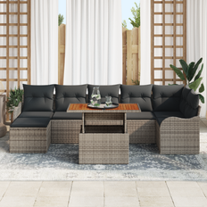vidaXL Havesofa Sæt Med Opbevaring 8 Pcs Grå Modulsofa