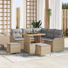 Havemøbler vidaXL Havesofa Sæt 8 Pcs Beige Polyrattan Loungesæt