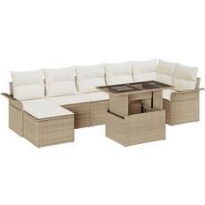 Havemøbler vidaXL Havesofa Sæt Med Pude Med Opbevaring 8 Pcs Beige Loungesæt