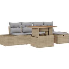 vidaXL 6 Stykker Have Sofa Sæt Med Hynder Beige Loungesæt